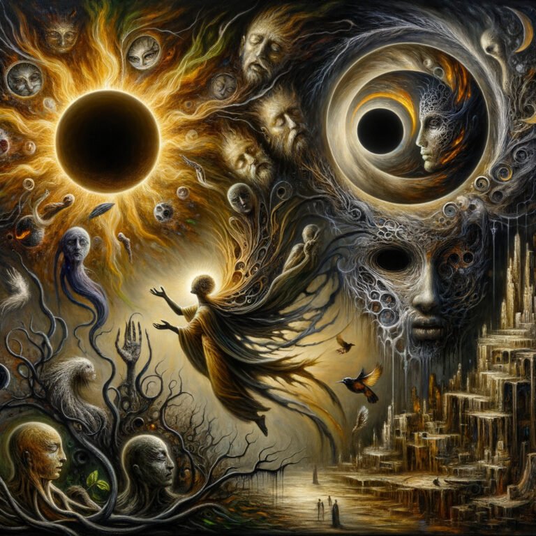 a grand surreal allegory of the human psyche confront